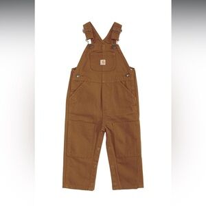 Carhartt Little Boys Toddler Canvas Bib Overall Brown 4T